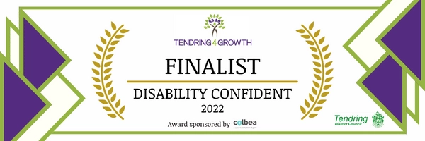 Finalist certificate for tendering 4 growth - disability confident award